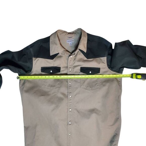 Carhartt Western Style Pearl Snap Heavy Weight Work Shirt Size 3X - Picture 9 of 10